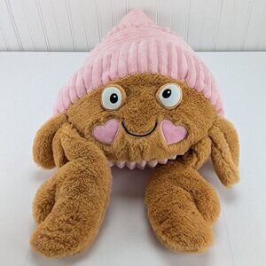 MTY Hermit Crab in Shell Plush 21" Stuffed Animal Heart Cheeks Pink Brown Love
